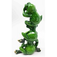 See Hear Speak No Evil Stacked Funny Green Frogs Sculpture Figurine Animal Gift   